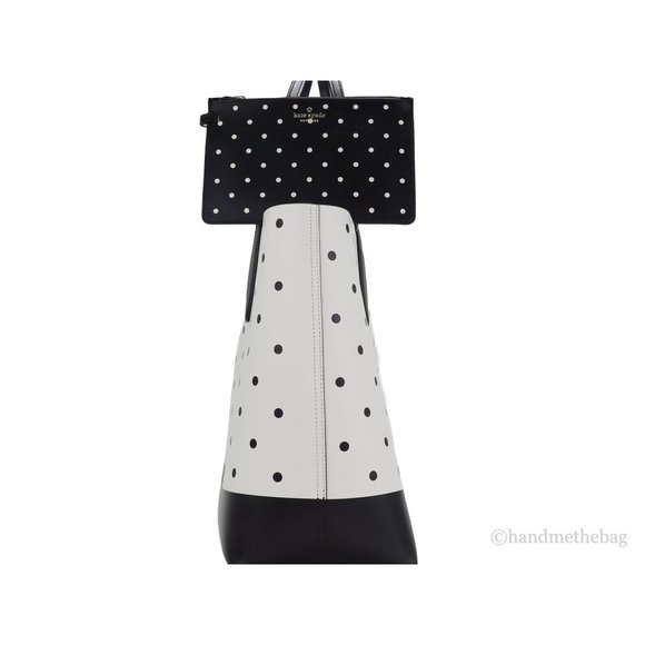 NEW Kate Spade X Disney Minnie Mouse & Figaro Tote Bag White Polka Dot Leather - Picture 10 of 11